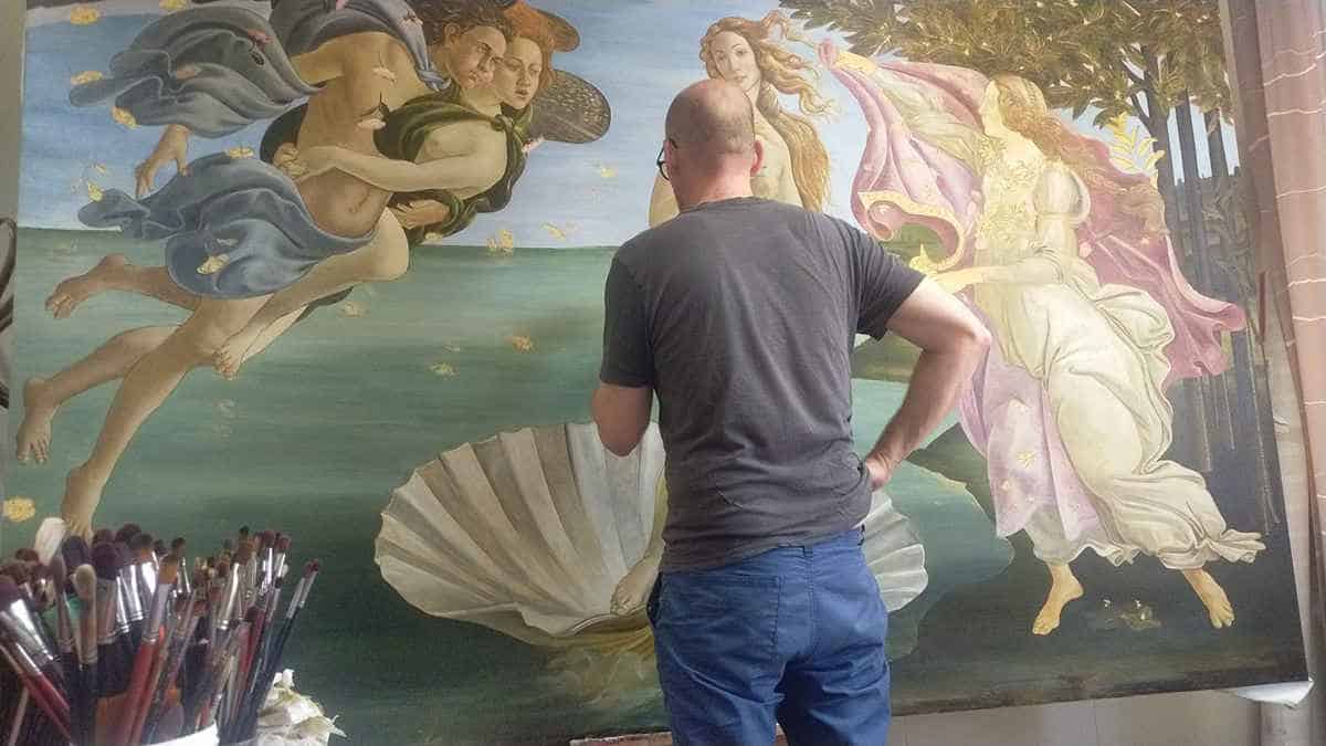 Nard aan het werk Botticelli